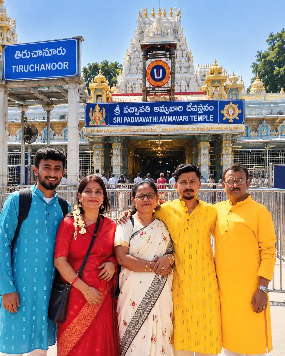 Devotees at Padmavathi Temple during the Tirupati itinerary